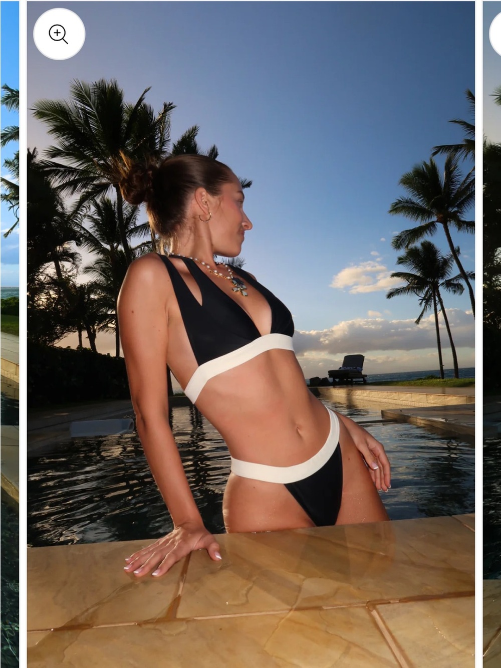 Strawberry Milk Mob Black & White Two-Tone V Bikini